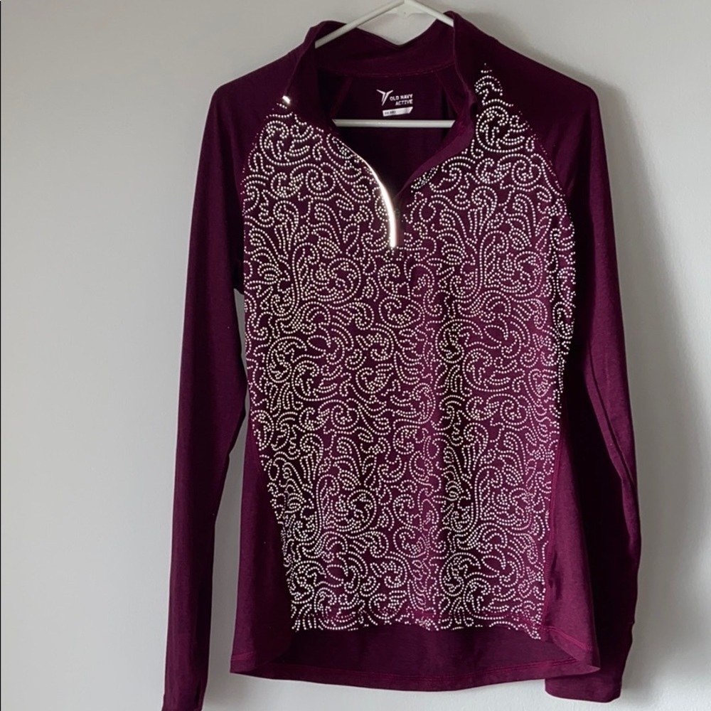 Reflective half zip pullover with thumbholes